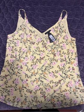 RW&CO. Yellow Floral V-Neck Spaghetti Strap Camisole